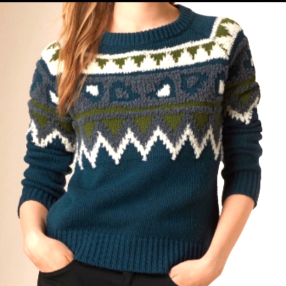 Burberry Brit Cashmere Blend Fair Isle Sweater size XL